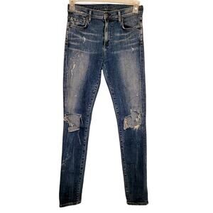 Citizens of Humanity Rocket high rise skinny mid wash distressed blue jeans